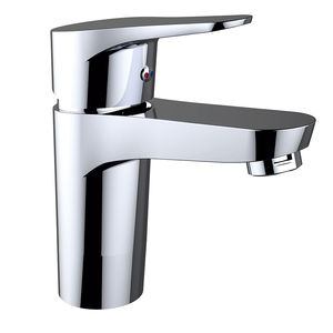 washbasin mixer tap / chrome-plated brass / bathroom / 1-hole