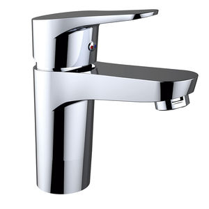 washbasin mixer tap / chrome-plated brass / bathroom / 1-hole