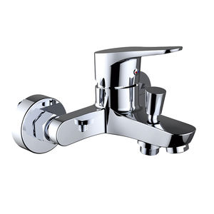 shower mixer tap / for bathtubs / wall-mounted / chrome-plated brass
