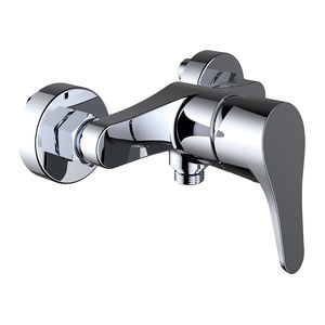 shower mixer tap / wall-mounted / chrome-plated brass / bathroom