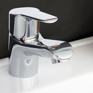 washbasin mixer tap / chrome-plated brass / bathroom / 1-hole
