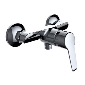 shower mixer tap / wall-mounted / chrome-plated brass / bathroom