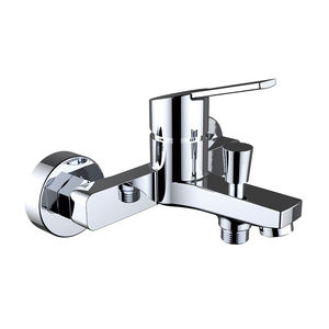 bathtub mixer tap / wall-mounted / chrome-plated brass / bathroom