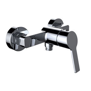 shower mixer tap / wall-mounted / chrome-plated brass / bathroom