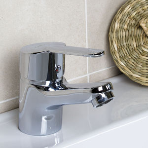 washbasin mixer tap / chrome-plated brass / bathroom / 1-hole