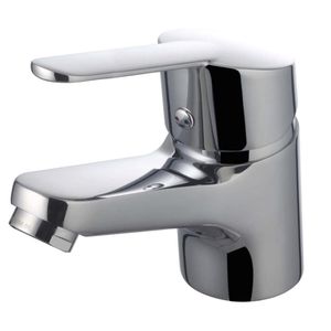 washbasin mixer tap / chrome-plated brass / bathroom / 1-hole