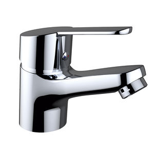 washbasin mixer tap / chrome-plated brass / bathroom / 1-hole