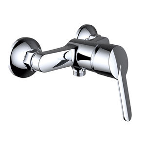 shower mixer tap / wall-mounted / chrome-plated brass / bathroom