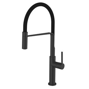chrome-plated brass mixer tap / bathroom / 1-hole / with pull-out spray