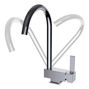 chrome-plated brass mixer tap / kitchen / 1-hole / commercial