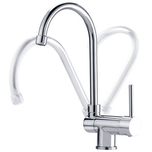 chrome-plated brass mixer tap / kitchen / 1-hole / commercial