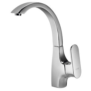 chrome-plated brass mixer tap / kitchen / 1-hole / commercial