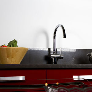 chrome-plated brass mixer tap / kitchen / 1-hole / for hotels