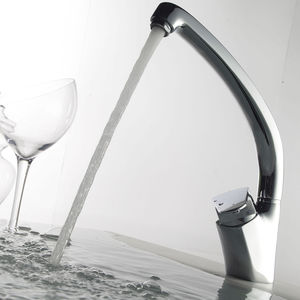 chrome-plated brass mixer tap / kitchen / 1-hole / for hotels