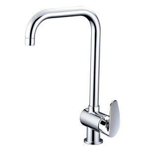 chrome-plated brass mixer tap / kitchen / 1-hole / for hotels