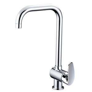 chrome-plated brass mixer tap / kitchen / 1-hole / for hotels