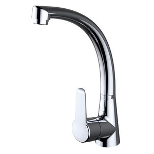 chrome-plated brass mixer tap / kitchen / 1-hole / for hotels