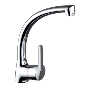 chrome-plated brass mixer tap / kitchen / 1-hole / commercial