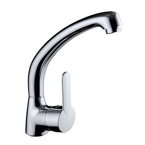 chrome-plated brass mixer tap / kitchen / 1-hole / for hotels