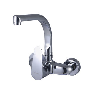 wall-mounted mixer tap / chrome-plated brass / kitchen / 2-hole
