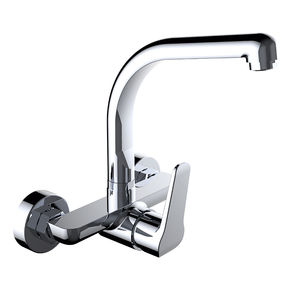wall-mounted mixer tap / chrome-plated brass / kitchen / 2-hole