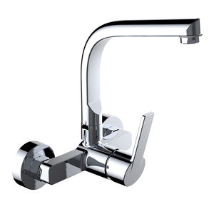 wall-mounted mixer tap / chrome-plated brass / kitchen / 2-hole