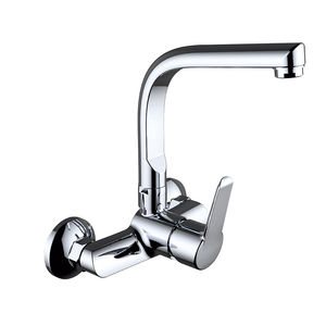 wall-mounted mixer tap / chrome-plated brass / kitchen / 2-hole