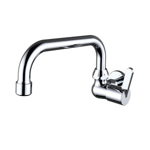 wall-mounted mixer tap / chrome-plated brass / kitchen / 1-hole