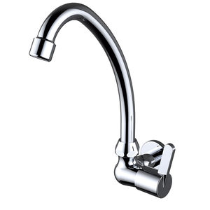 wall-mounted mixer tap / chrome-plated brass / kitchen / 1-hole