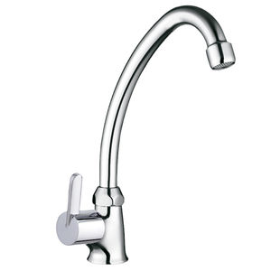 chrome-plated brass mixer tap / kitchen / 1-hole / for hotels