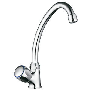 chrome-plated brass mixer tap / kitchen / 1-hole / for hotels