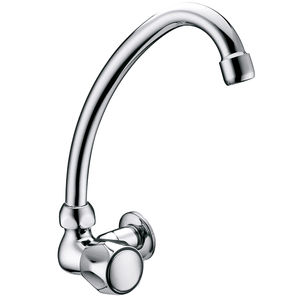 wall-mounted mixer tap / chrome-plated brass / kitchen / 1-hole