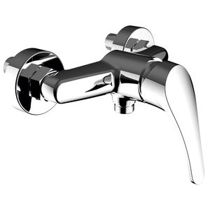 shower mixer tap / wall-mounted / chrome-plated brass / bathroom