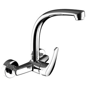 wall-mounted mixer tap / chrome-plated brass / kitchen / 2-hole