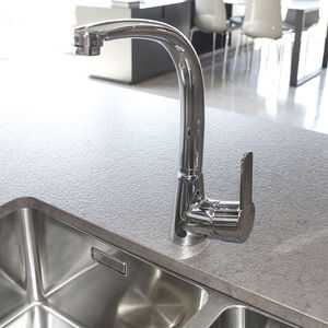 chrome-plated brass mixer tap / kitchen / 1-hole / for hotels