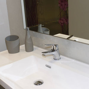 washbasin mixer tap / chrome-plated brass / bathroom / 1-hole