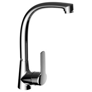 chrome-plated brass mixer tap / kitchen / 1-hole / for hotels