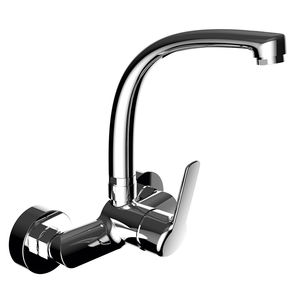 wall-mounted mixer tap / chrome-plated brass / kitchen / 2-hole