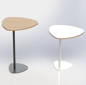 laptop table / round / contemporary / oak
