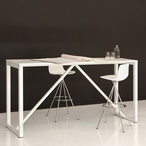 high bar table / rectangular / contemporary / stainless steel
