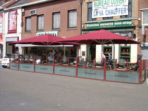 offset patio umbrella / commercial / aluminum / wind-resistant