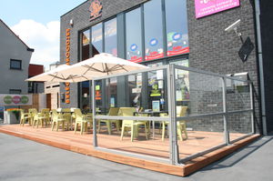 quadruple patio umbrella / commercial / aluminum