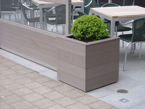 stainless steel planter / square / contemporary / for public areas