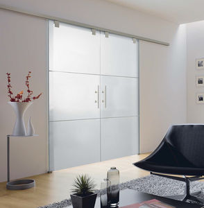 double-leaf door / sliding / glass / interior