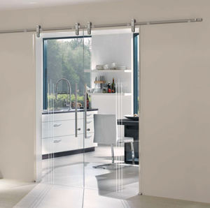 double-leaf door / sliding / glass / interior