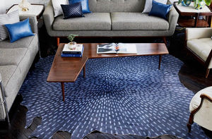 contemporary rug / patterned / leather / handmade