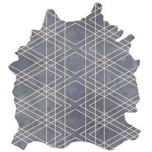 contemporary rug / geometric pattern / leather / handmade