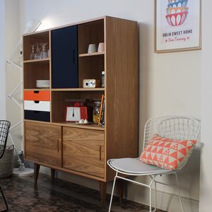 high sideboard / Scandinavian design / oak / walnut