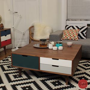 Scandinavian design coffee table / oak / walnut / solid wood