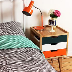 Scandinavian design bedside table / oak / walnut / solid wood
